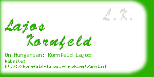 lajos kornfeld business card